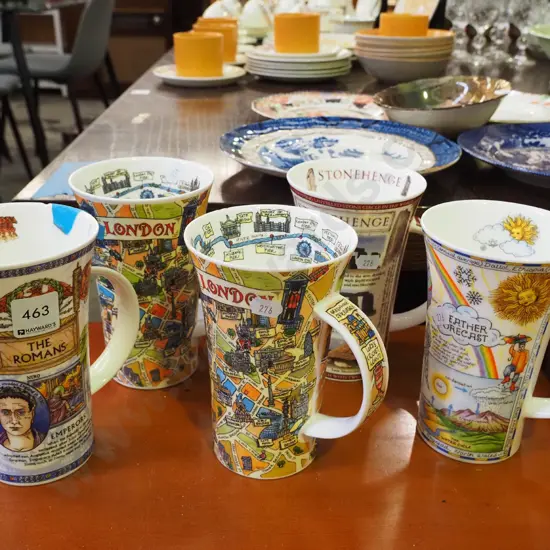 5 tall coffee/soup mugs