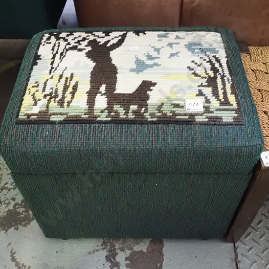 tapestry topped storage ottoman