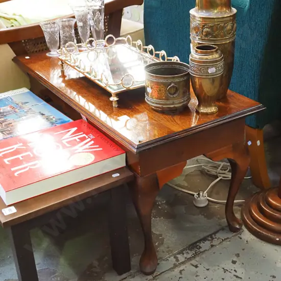 mahogany cab leg coffee table