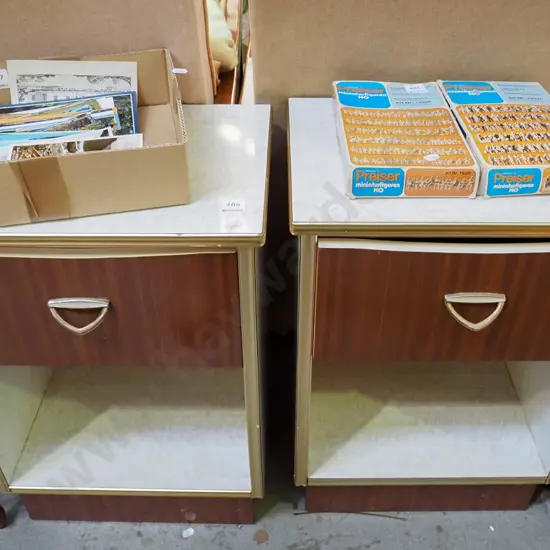 pair of retro formica bedside cabinets