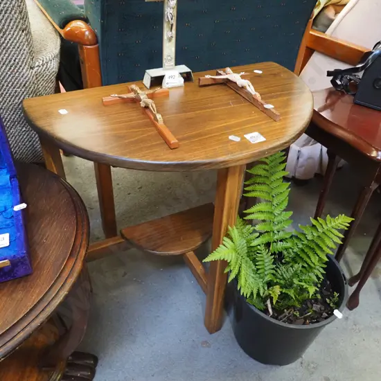 pine half round hall table