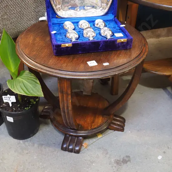 deco bentwood 2 tier end table