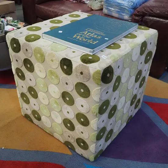 large green circle themed  ottoman H-600 W-640 D-620