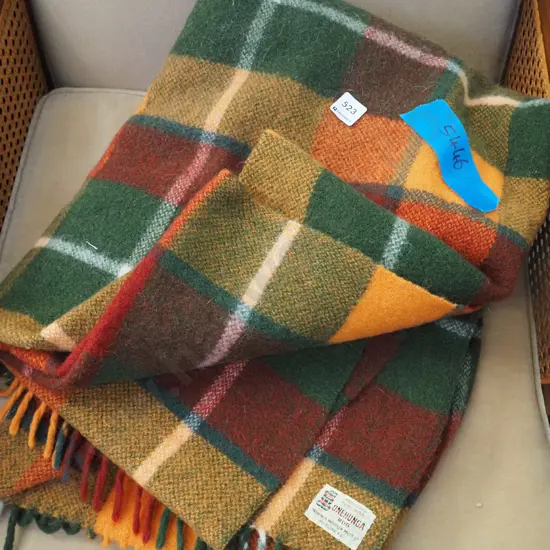 Onehunga Mills checked travel rug