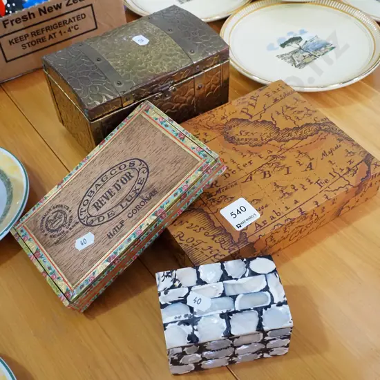 cigar box, small brass, chest etc