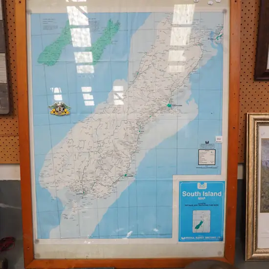 framed map of South Island