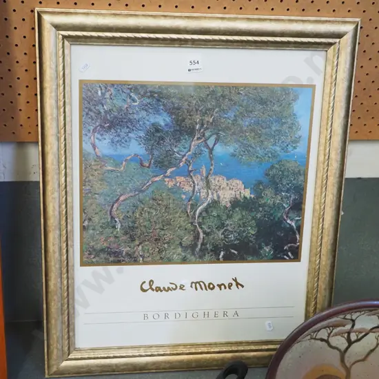 framed Monet print