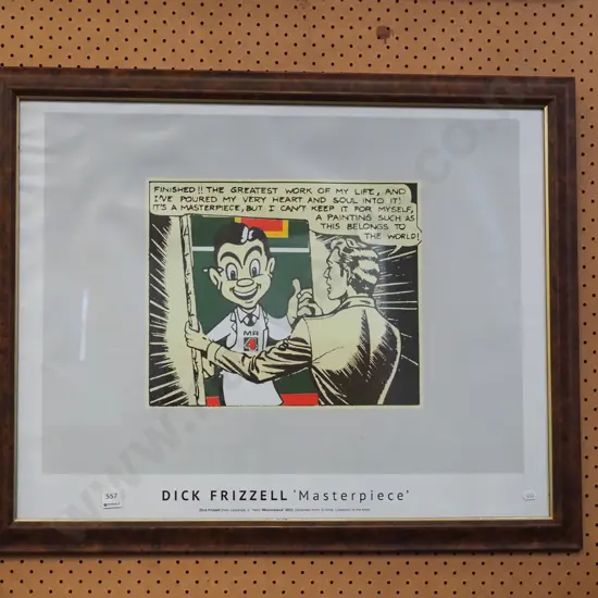 framed Dick Frizzell poster print - framing needs attention