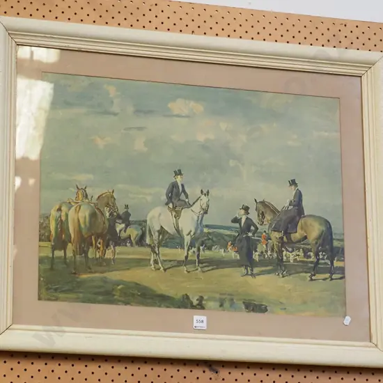 framed hunting scene print