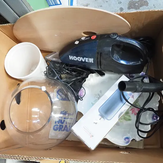 box; car vacuum, glass bowl, soap dispenser etc