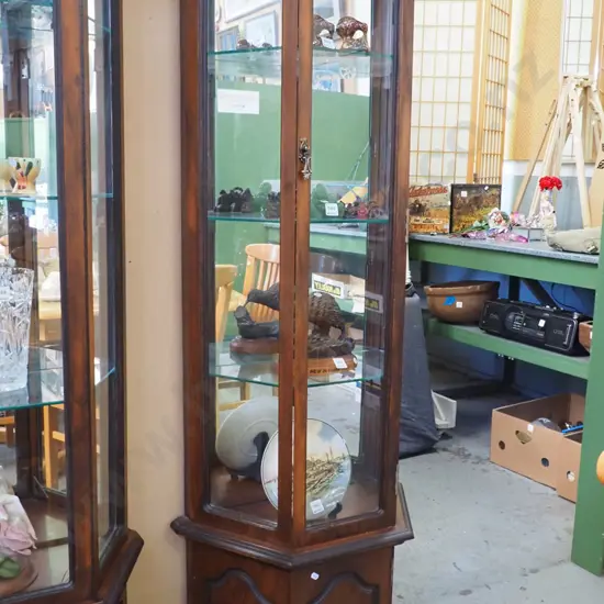 4 sided mirror back display cabinet with 1 glazed door H-1790 W-300 D-570