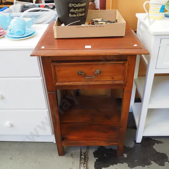 solid wood single drawer hall table