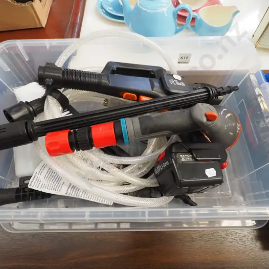 Watts battery powered pressure washer - As Is No Returns, Gardena sprinkler