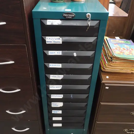 11 drawer Precision lockable filing cabinet - key in office