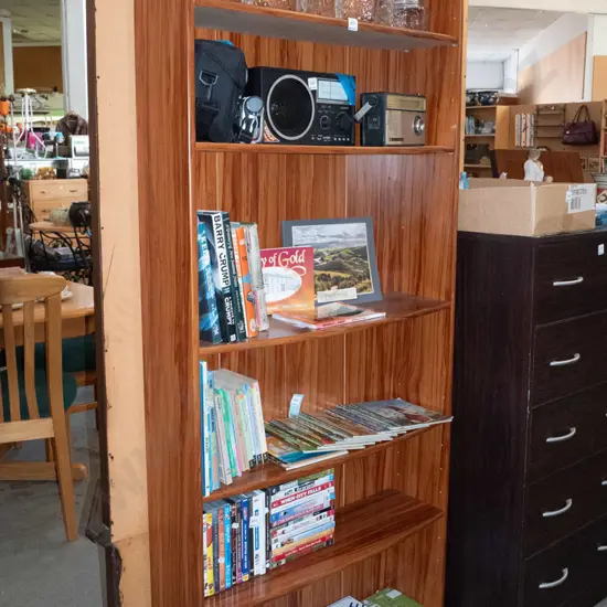 mdf faux wood veneer adjustable bookcase H-1790 W-800 D-210