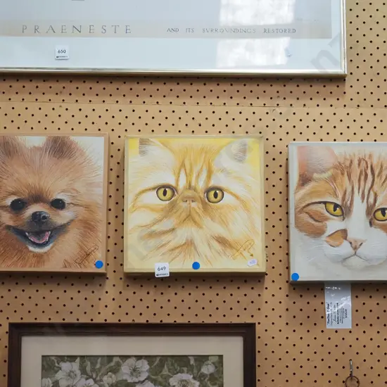 oil on canvas - triptych - cats