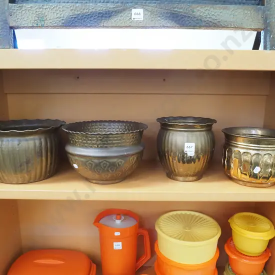 4x glass jardinieres