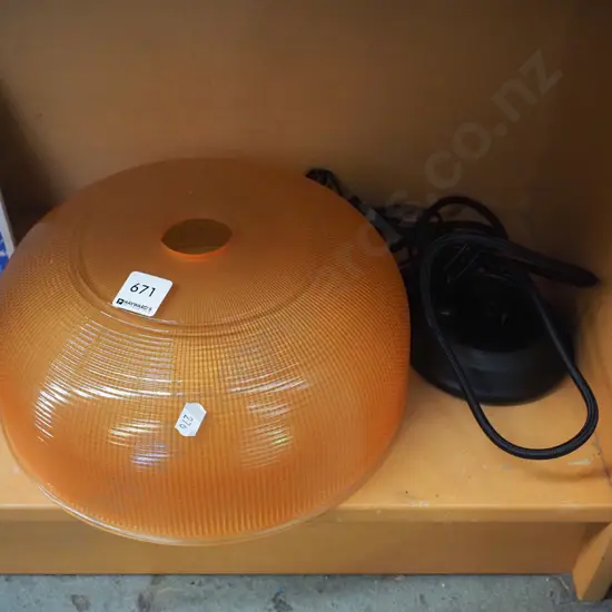 heavy orange glass light fitting