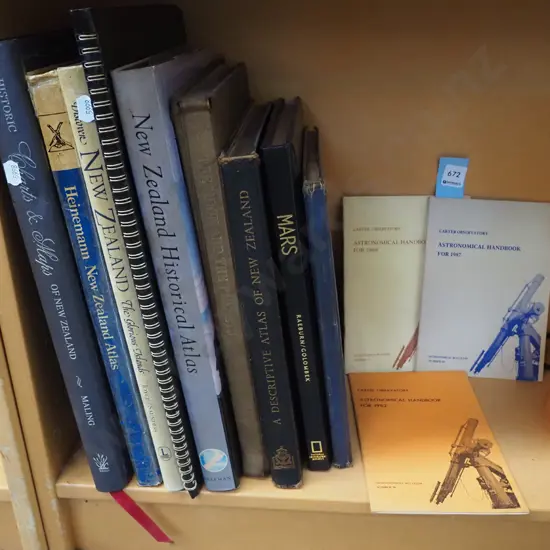 astronomical hand books, NZ atlases etc
