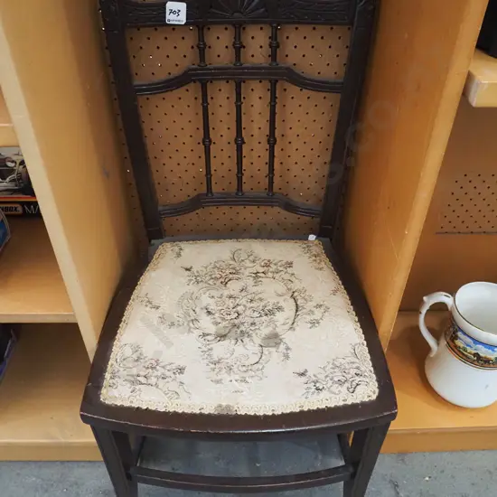 Victorian upholstered spindle back dining chair