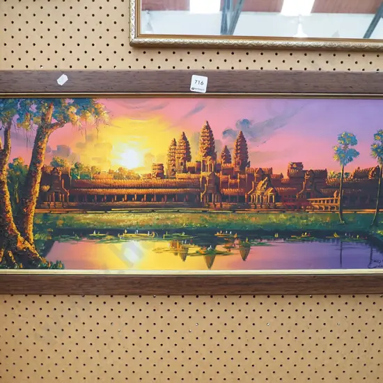 framed oil on canvas  - Angkor Wat