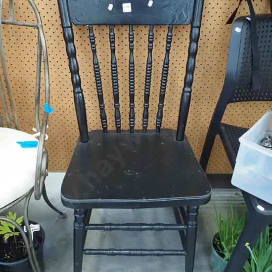 black painted spindle back chair