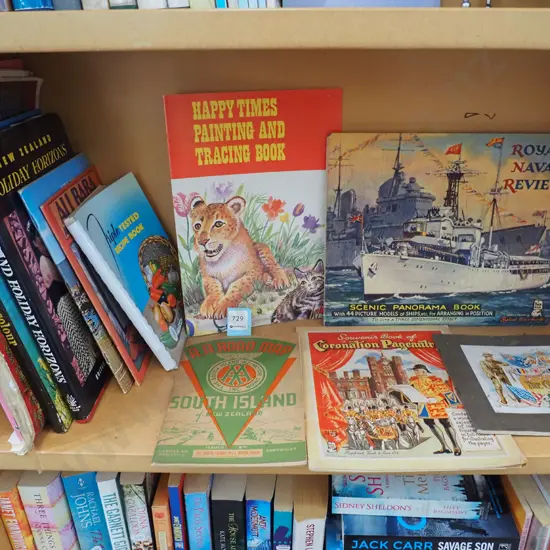 shelf of books and other publications