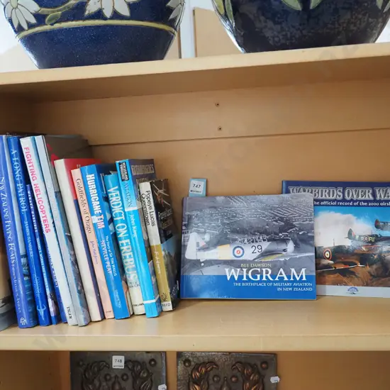 shelf of aviation books