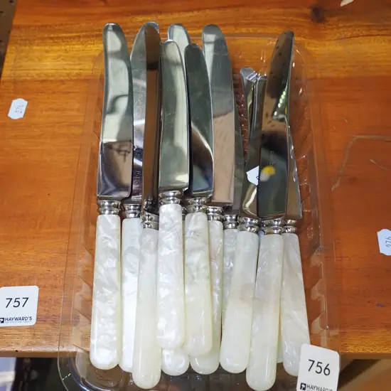 mother of pearl handled knives