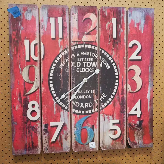 faux wood wall clock