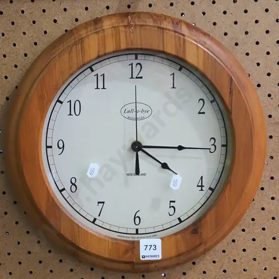 wood cased wall clock