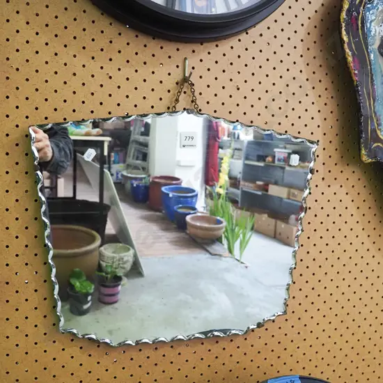 scalloped edge wall mirror