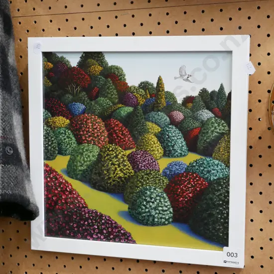 framed print - garden and bird