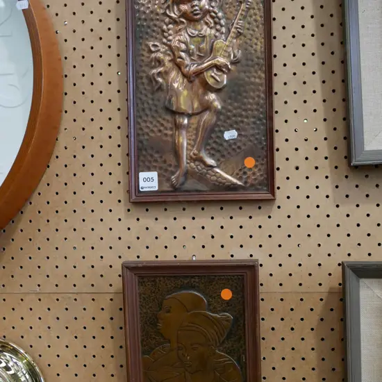 2x pressed copper artworks