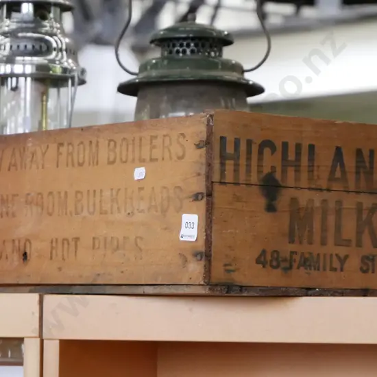 wooden Highlander milk crate