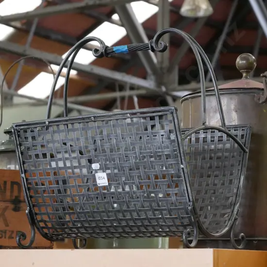 wrought metal magazine rack 