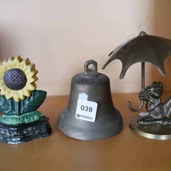ornaments; door stop, brass bell