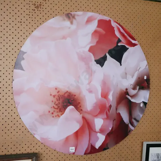 circular floral print on boxed canvas