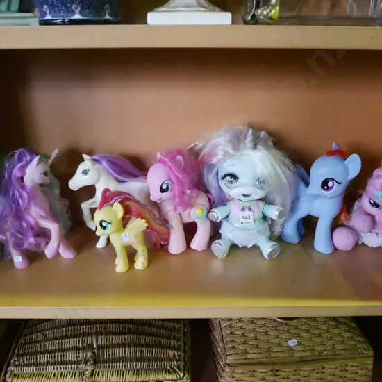 shelf of My Little Ponies