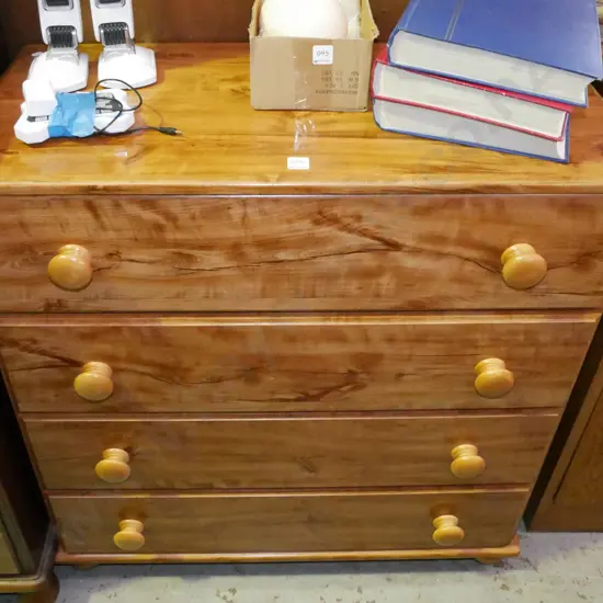 mdf faux wood veneer 4 drawer chest H-930 W-880 D-400