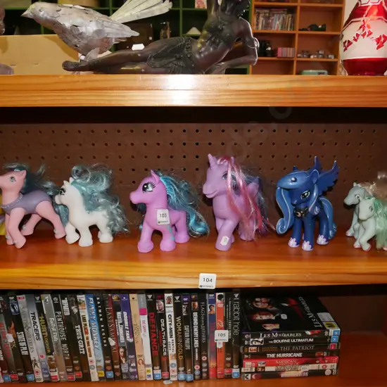 shelf of My Little Ponies