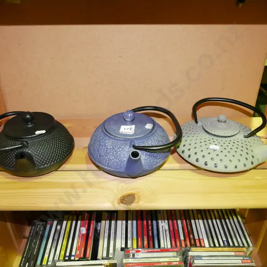 3x as new cast iron tea pots