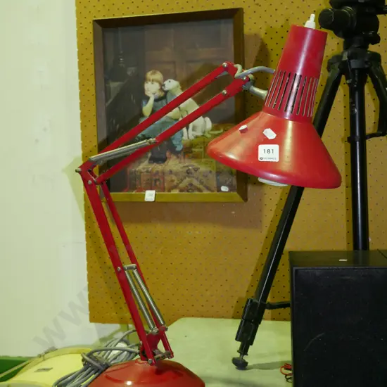 Superlux red anglepoise lamp