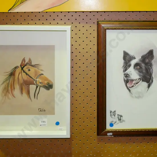 framed watercolour, framed print - blue dots