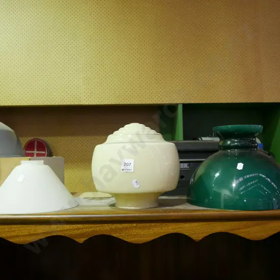 3x glass light fittings