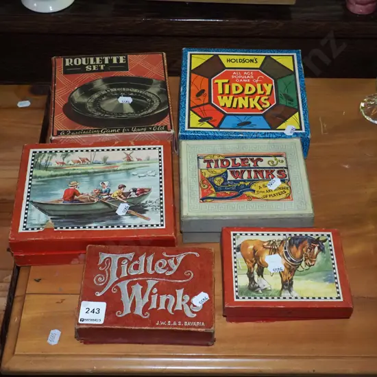 vintage Tiddlywinks and other games