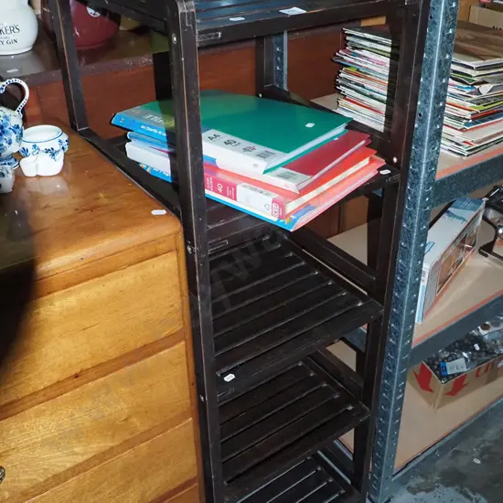 dark stained wooden shelves H-1200 W-400 D-400