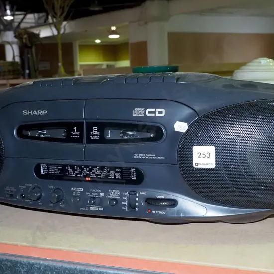 Sharp twin cassette radio player - no cord
