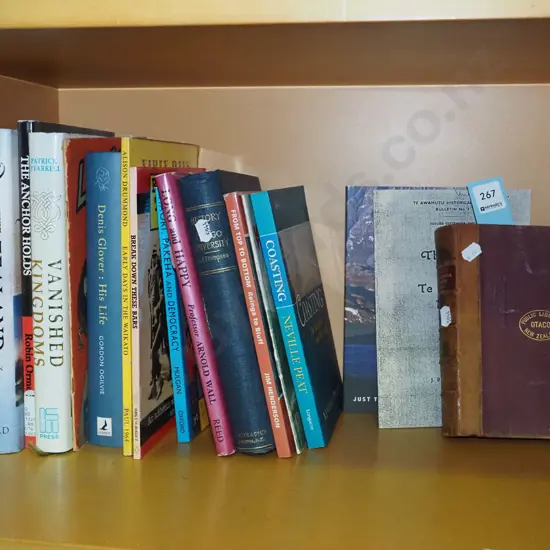 shelf of NZ books