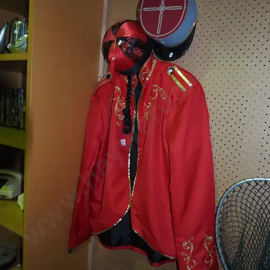 army officer's formal mess kit, French kepi hat and Chinese hat